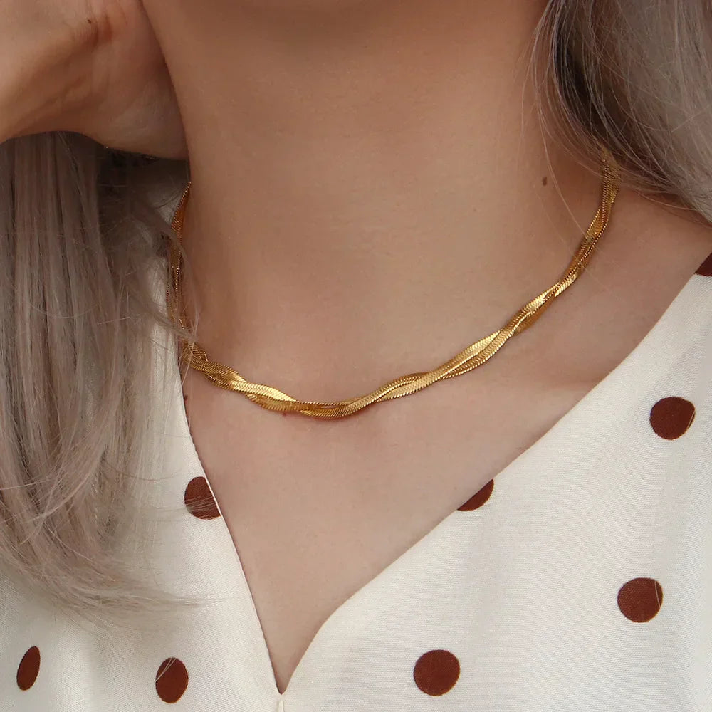 Timeless Gold Plated Necklace and Bracelet Set