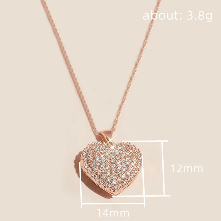 Timeless Rose Gold Paved Heart Neckband