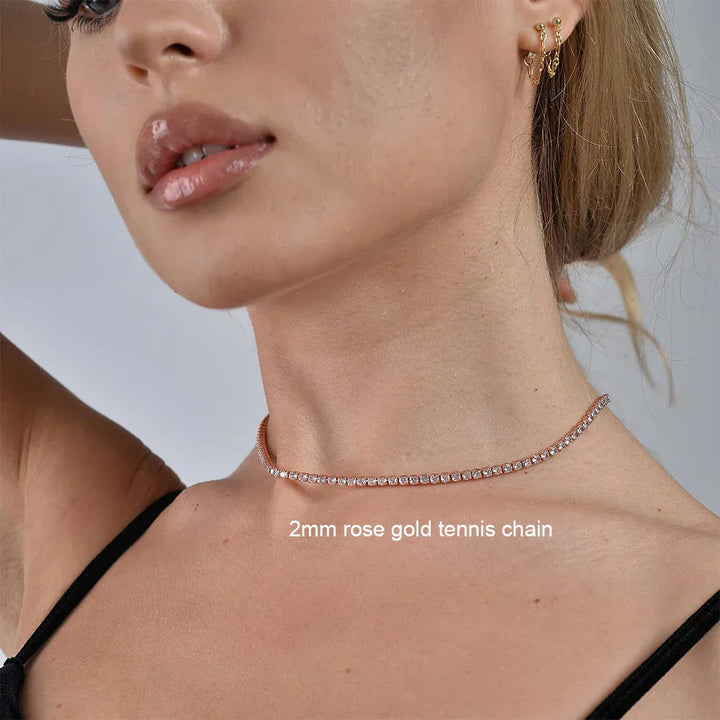Exclusive Moissanite Tennis Necklace in Gold