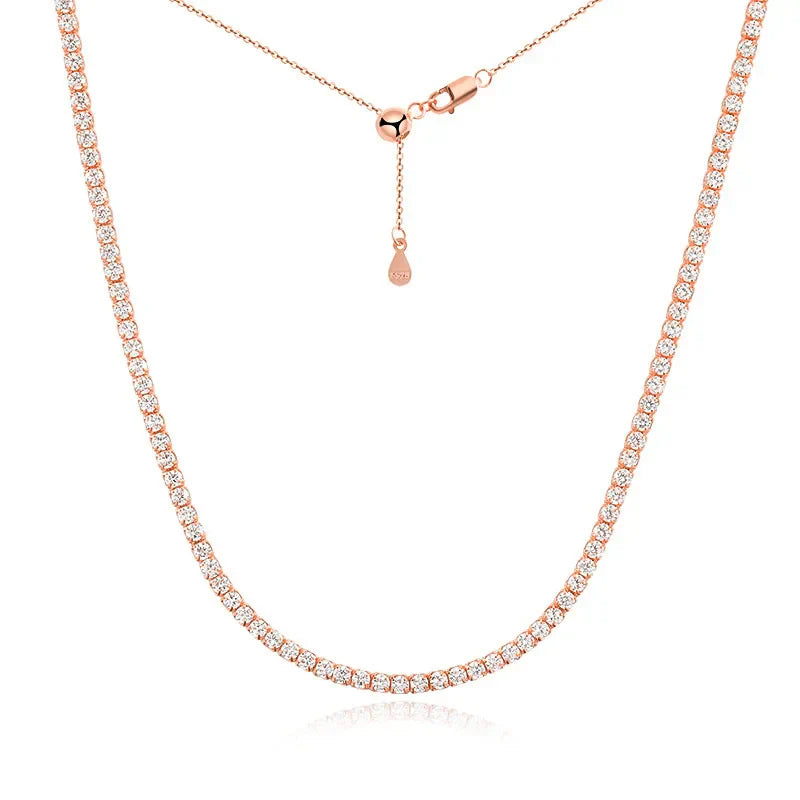 Exclusive Moissanite Tennis Necklace in Gold