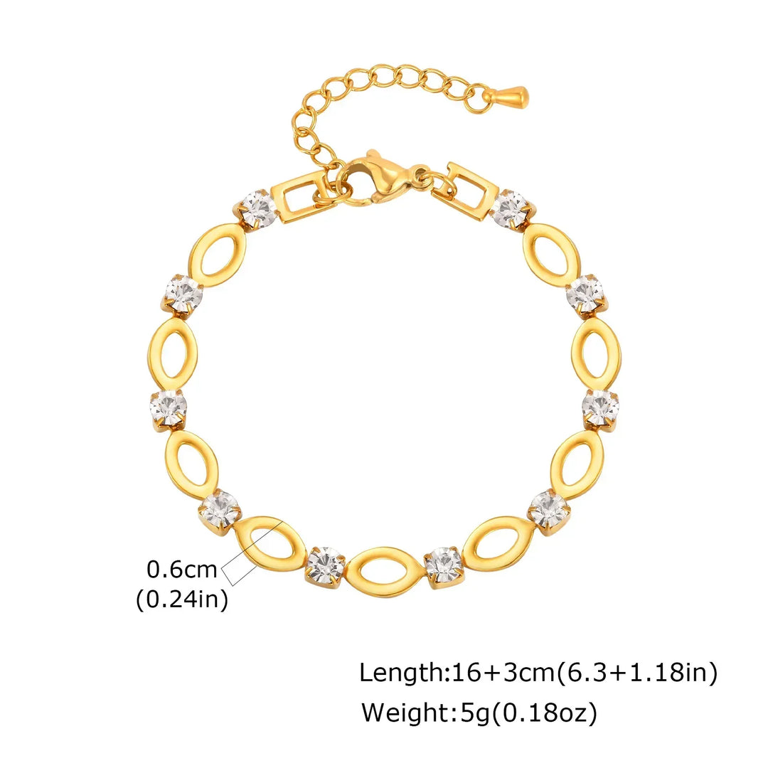 Exclusive Oval Zirconia Link Set