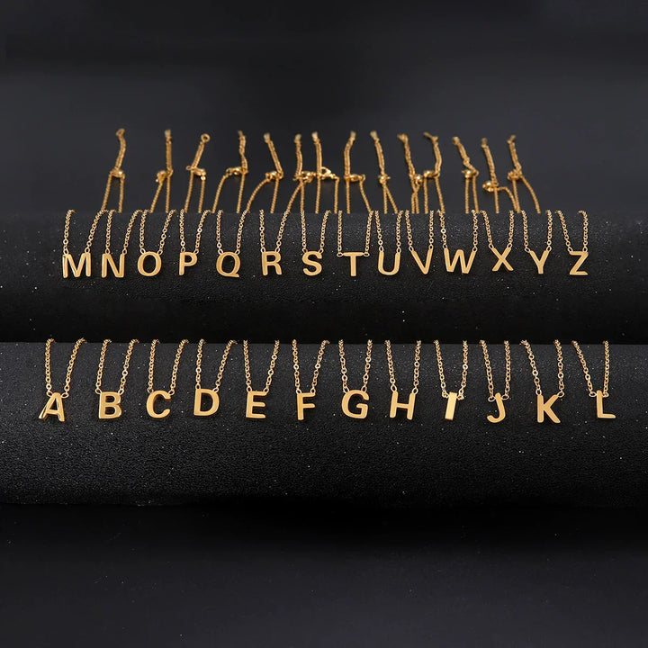 Alphabet Pendant Necklace in Leather
