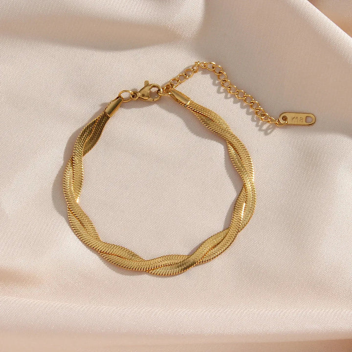 Timeless Gold Plated Necklace and Bracelet Set