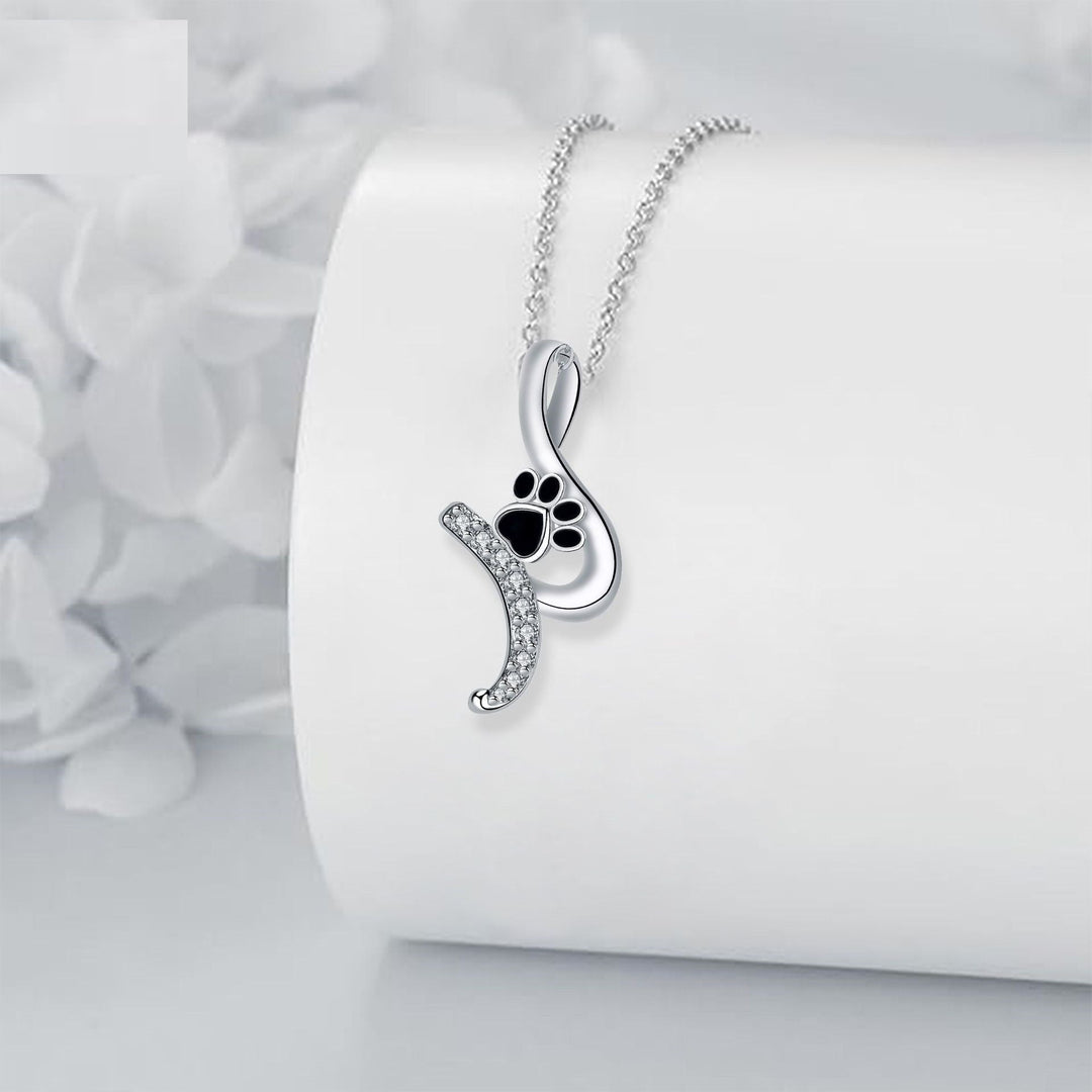 Charming Paw Print Pendant Necklace