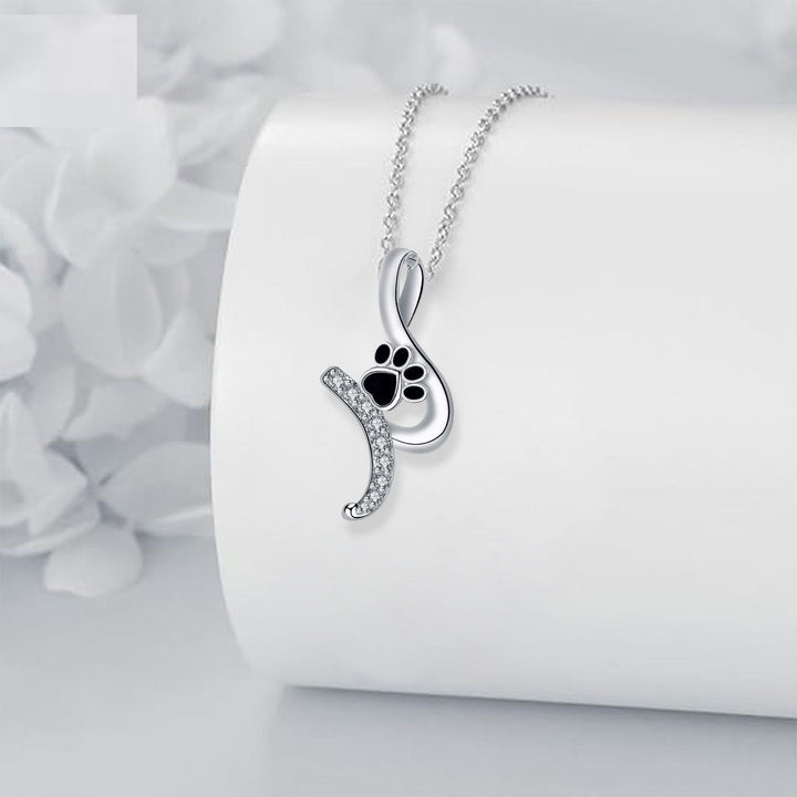 Charming Paw Print Pendant Necklace