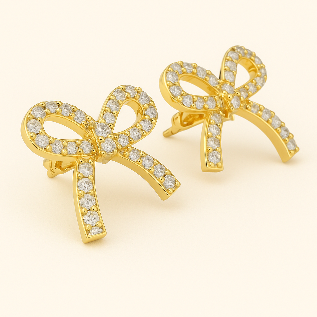 TIA Gold Loop Earrings with Zirconia