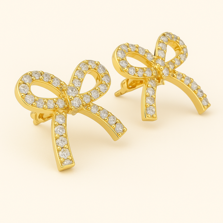 TIA Gold Loop Earrings with Zirconia