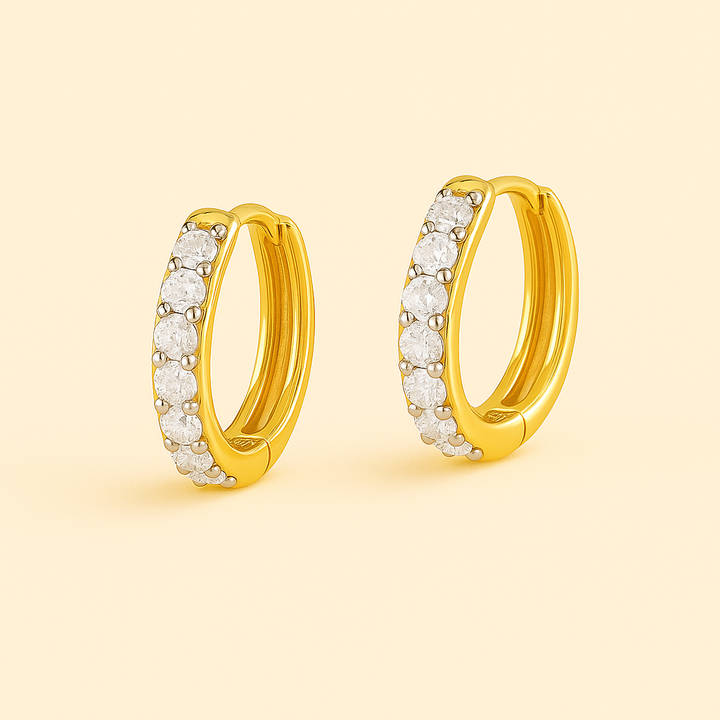 ISA Gold Earrings with Zircon