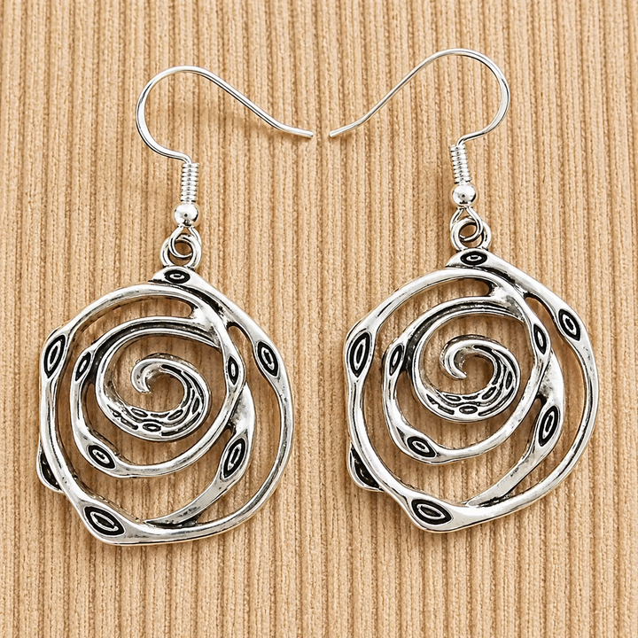 Vintage Silver Maze Earrings