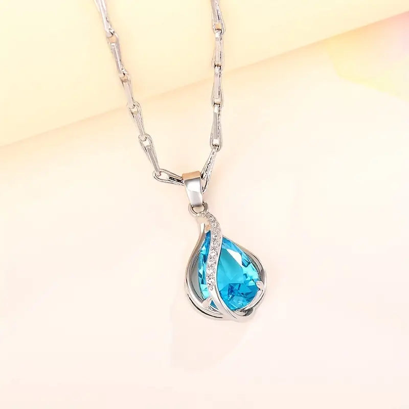 Elegant Blue Stone Necklace