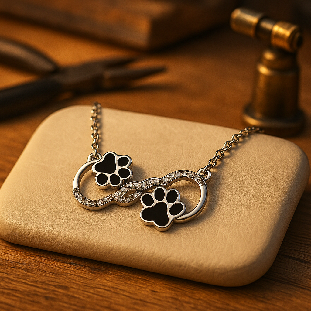 Infinity Symbol Necklace with Zirconia - Hanging Design
