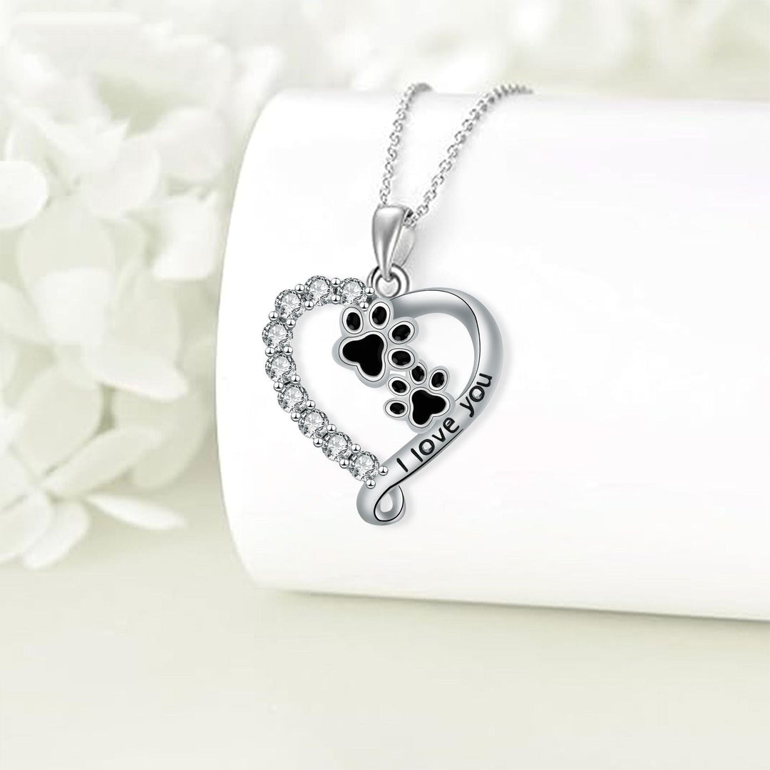 Heart-Shaped Pearl Paw Necklace