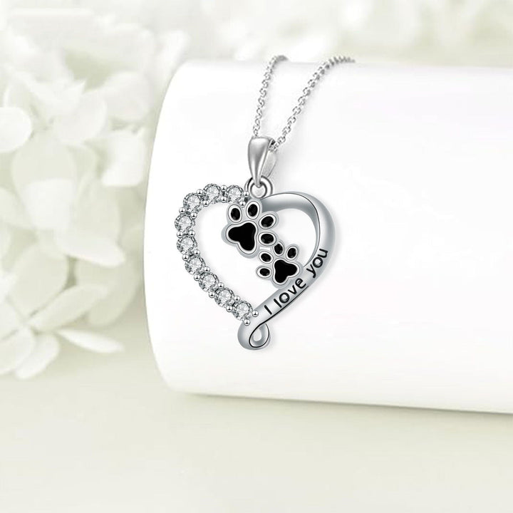 Heart-Shaped Pearl Paw Necklace