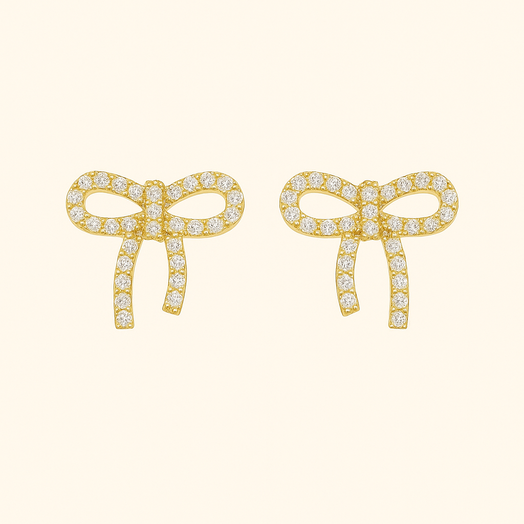 TIA Gold Loop Earrings with Zirconia