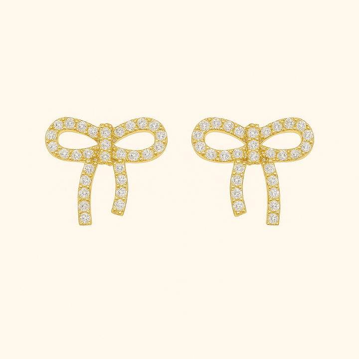 TIA Gold Loop Earrings with Zirconia