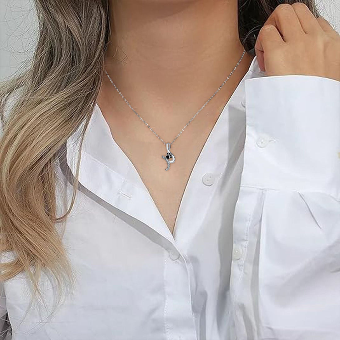 Charming Paw Print Pendant Necklace