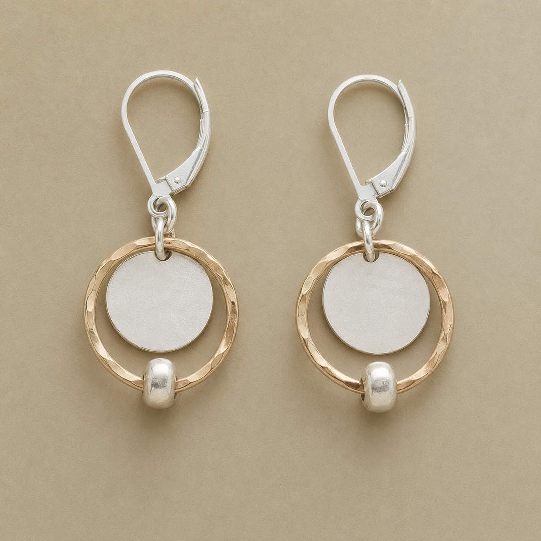Stylish Gold and Silver Pearl Earrings