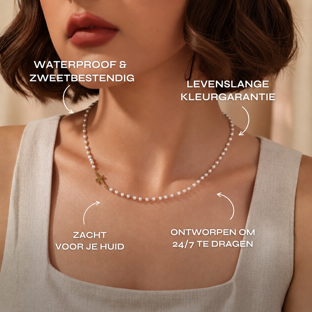 Gracia | Pearl Cross Necklace