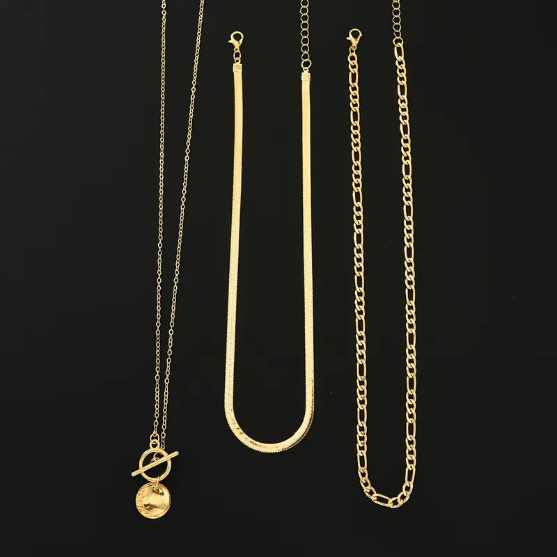 Elegant Gold Textured Coin Necklace
