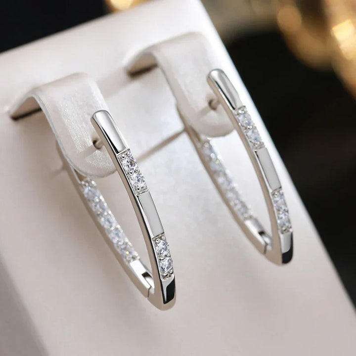 Timeless Gold-Plated Earrings with Cubic Zirconia Stone