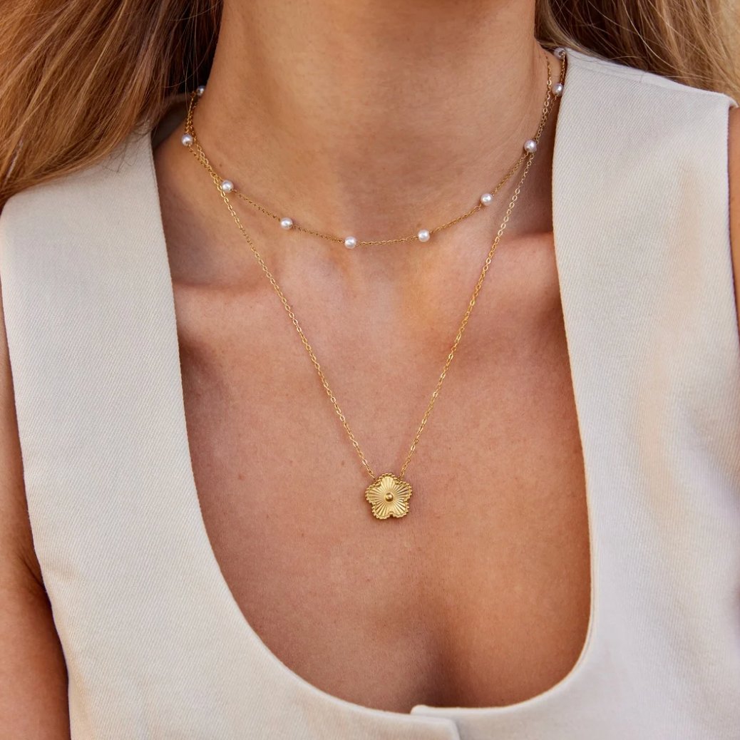 Pearl-studded Chain Necklace