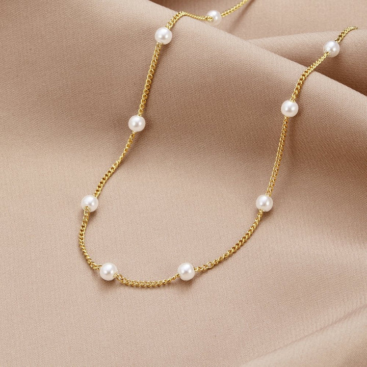 Pearl-studded Chain Necklace