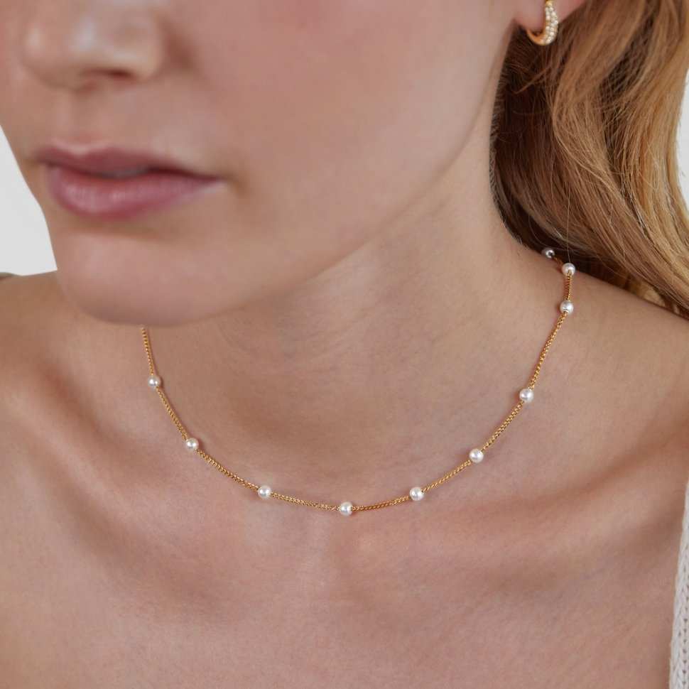 Pearl-studded Chain Necklace