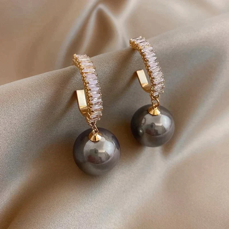 Luxury Pearl and Cubic Zirconia Earrings