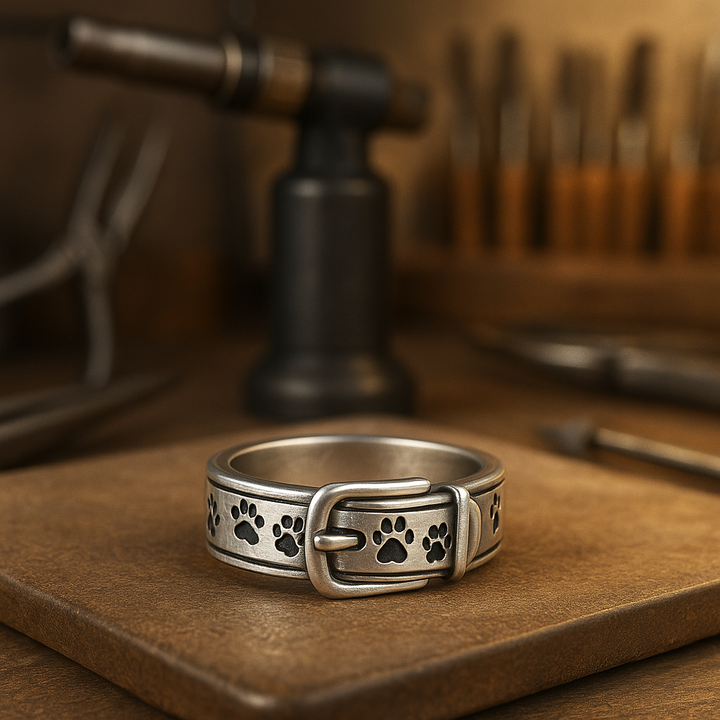 Charming and elegant dog-inspired necklace ring
