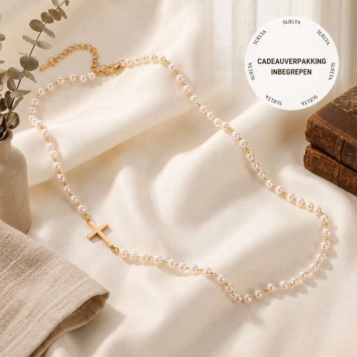 Gracia | Pearl Cross Necklace